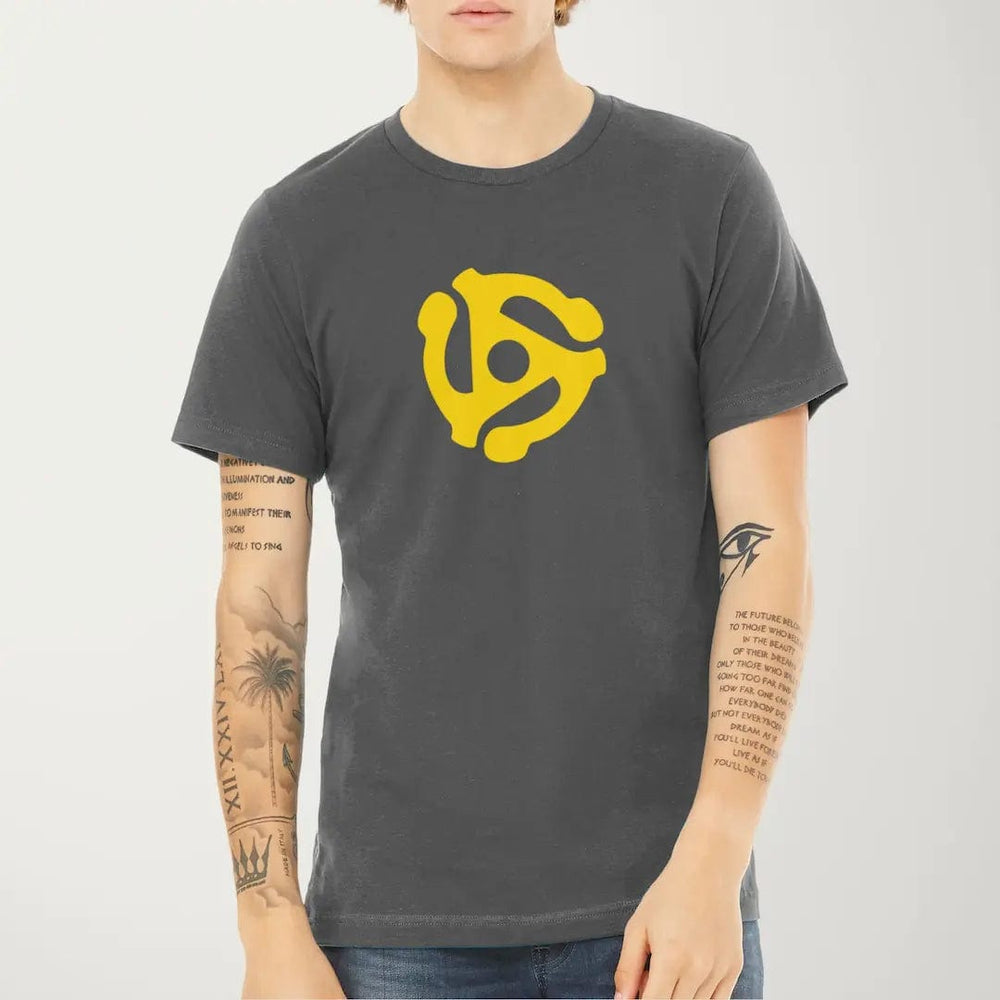 45rpm adapter classic tee in asphalt, worn