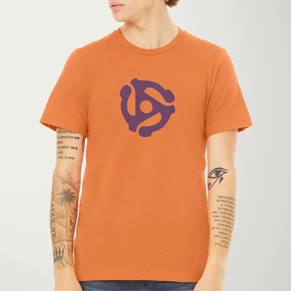 45rpm adapter classic tee in burnt orange, worn