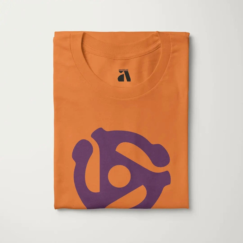 45rpm adapter classic tee in burnt orange, folded