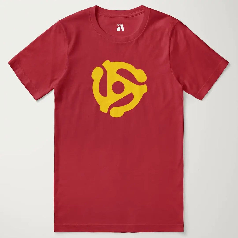 45rpm adapter classic tee in canvas red, laid flat
