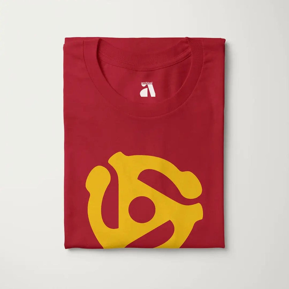 45rpm adapter classic tee in canvas red, folded