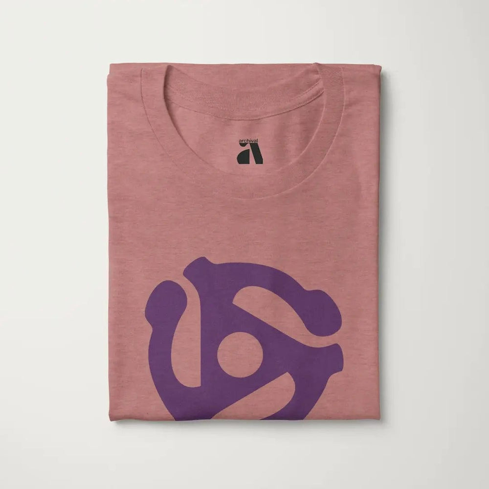 45rpm adapter classic tee in heather mauve, folded