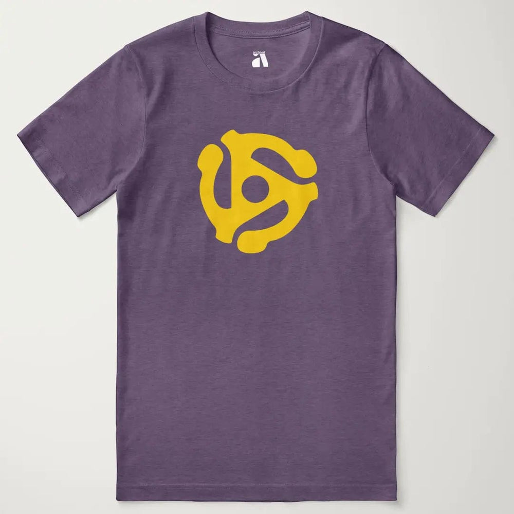 45rpm adapter classic tee in heather team purple, laid flat