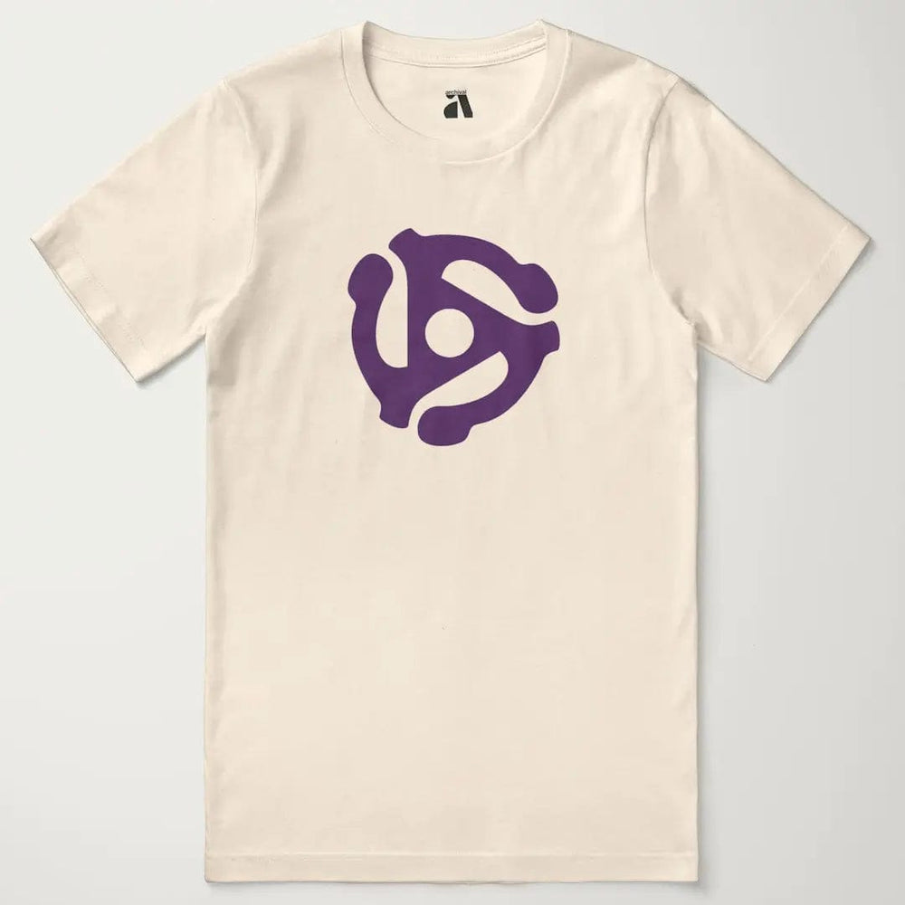 45rpm adapter classic tee in natural, laid flat