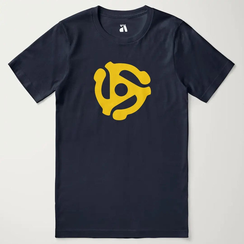 45rpm adapter classic tee in navy, laid flat