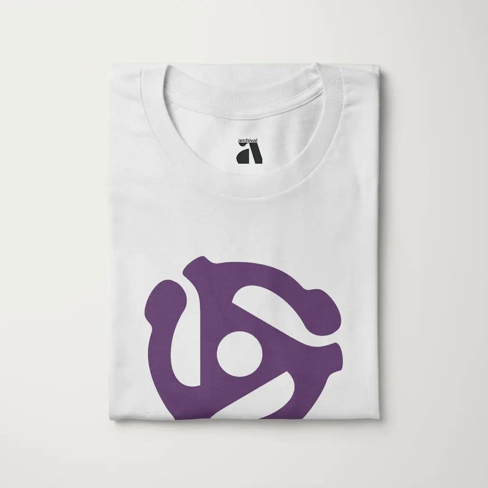 45rpm adapter classic tee in vintage white, folded