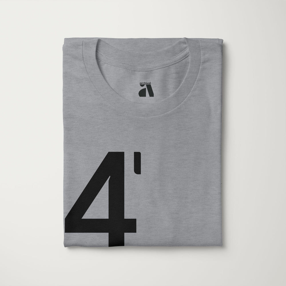 john cage: 4'33" classic tee in athletic heather, folded