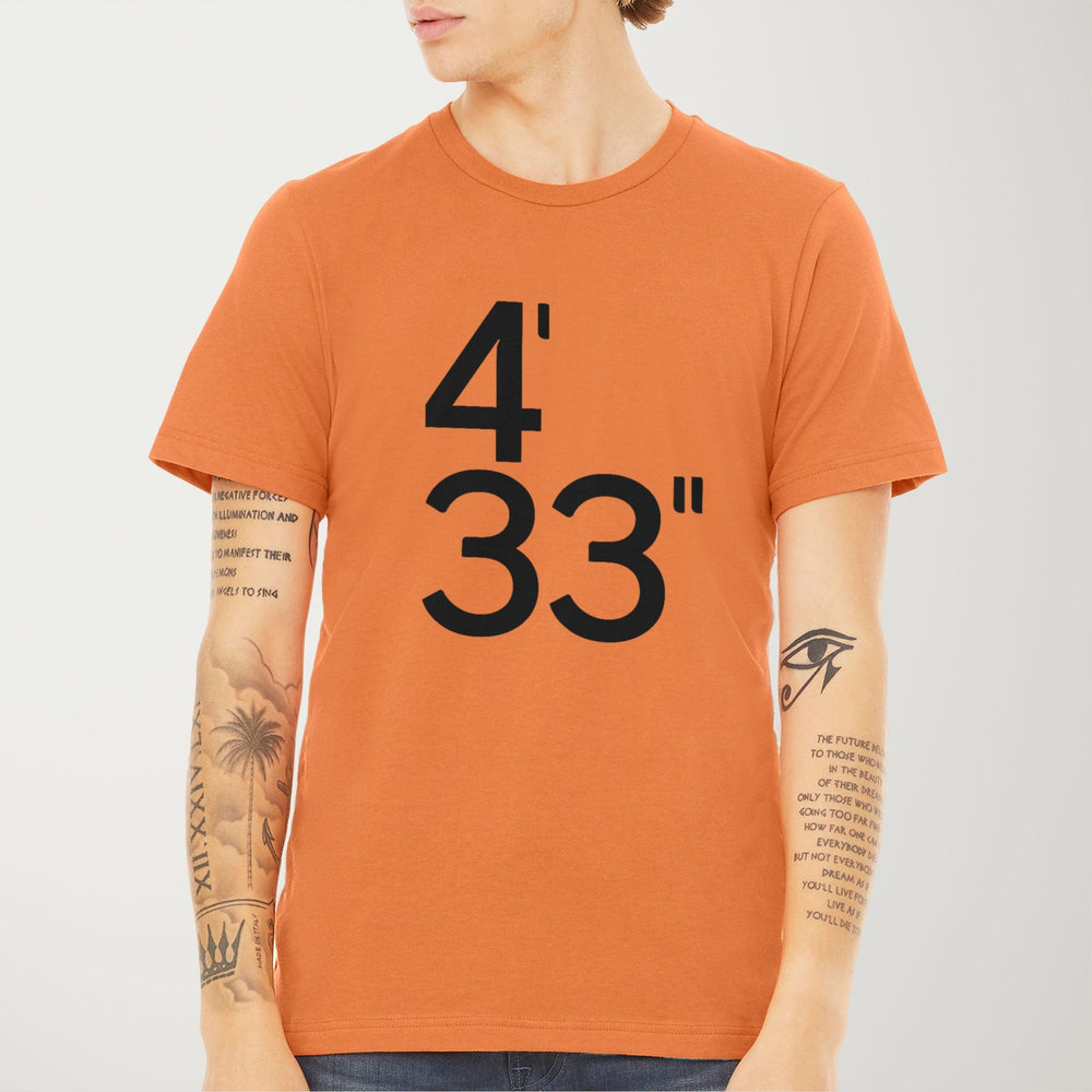 john cage: 4'33" classic tee in burnt orange, worn