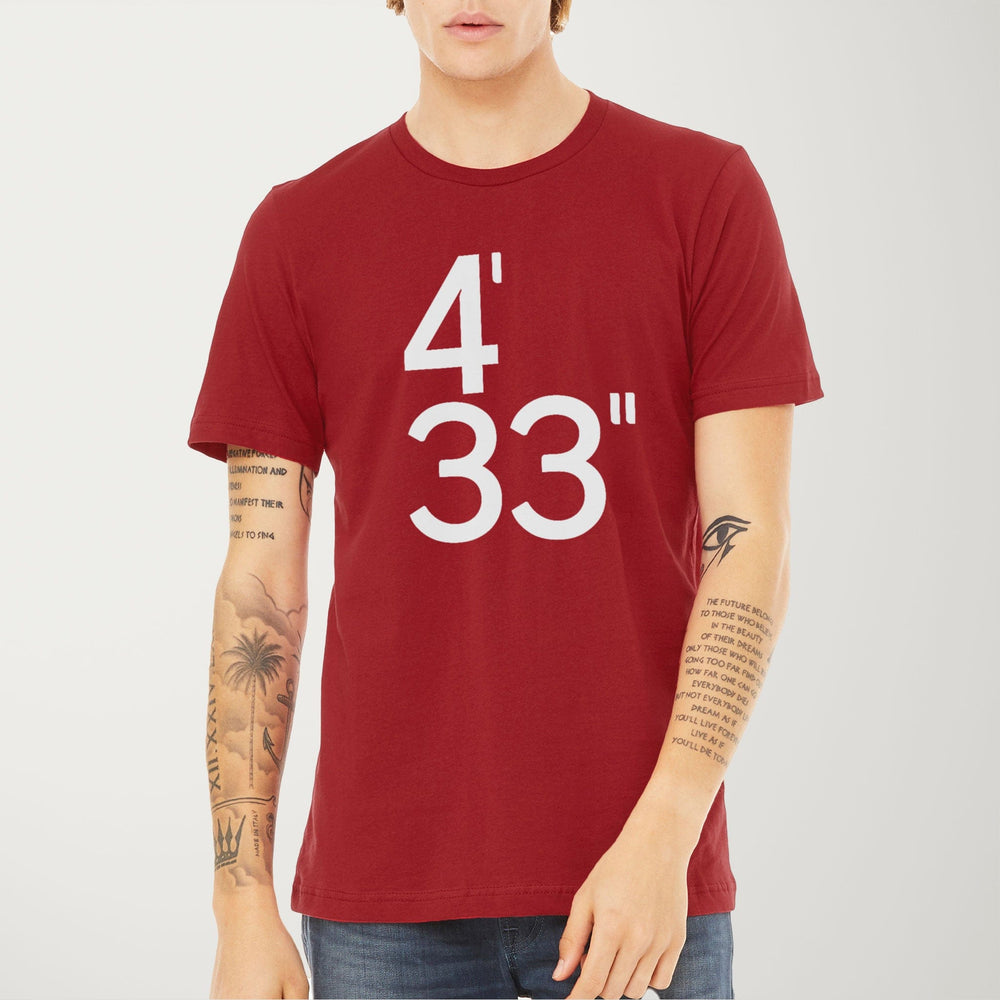 john cage: 4'33" classic tee in canvas red, worn