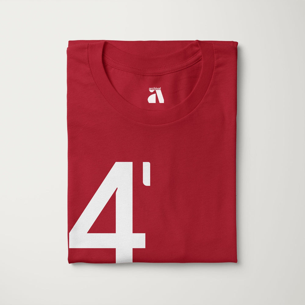 john cage: 4'33" classic tee in canvas red, folded