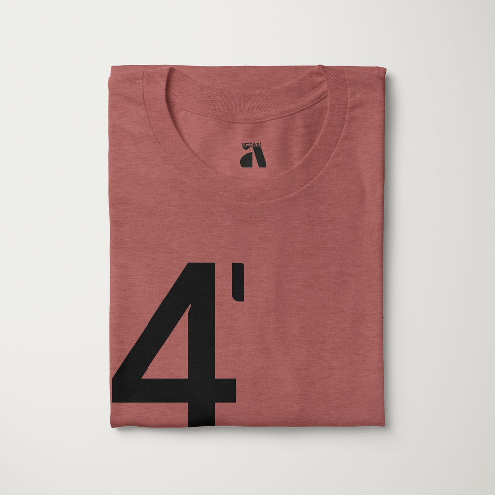 john cage: 4'33" classic tee in heather mauve, folded