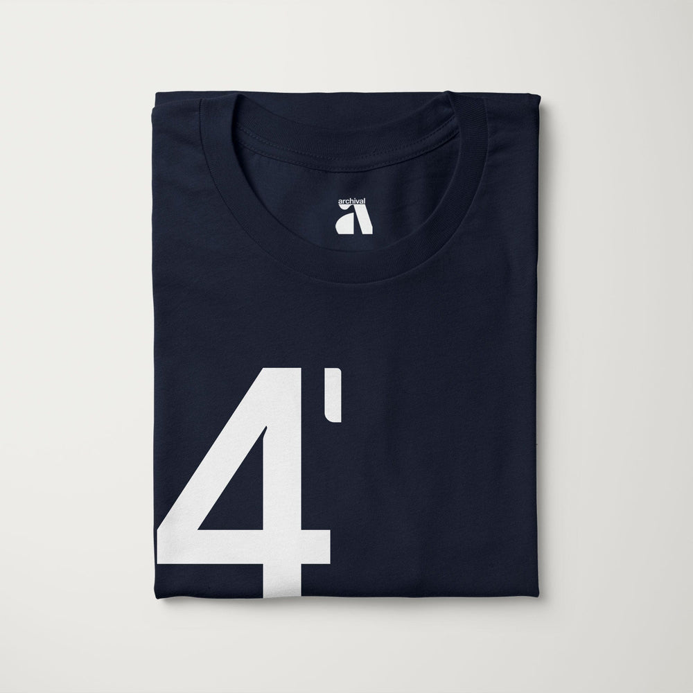 john cage: 4'33" classic tee in navy, folded
