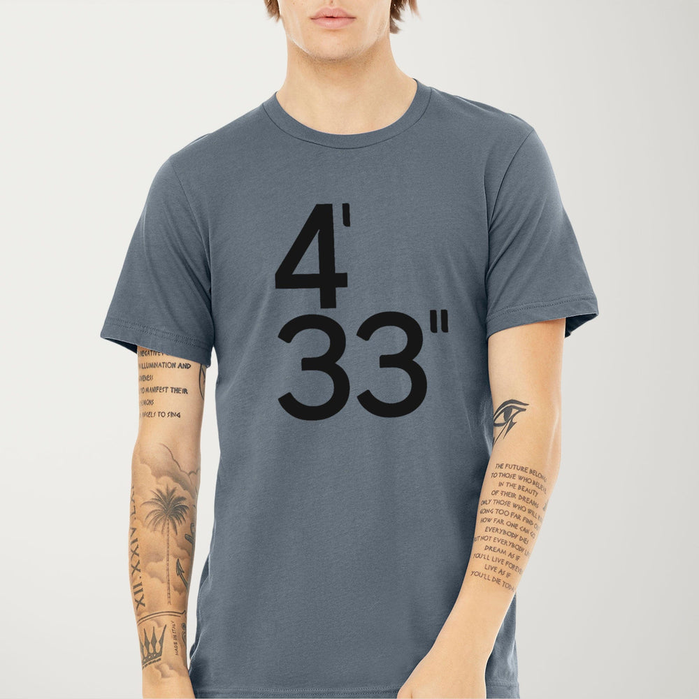 john cage: 4'33" classic tee in steel blue, worn