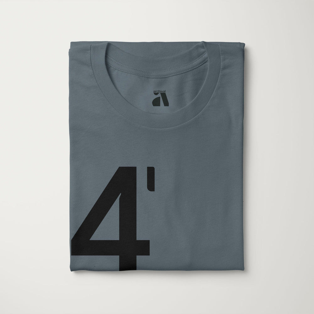 john cage: 4'33" classic tee in steel blue, folded