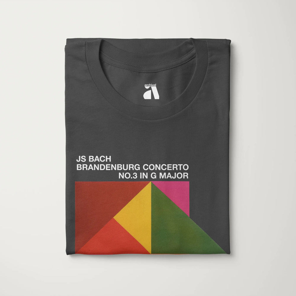 bach: brandenburg concerto no. 3 classic tee in asphalt, folded