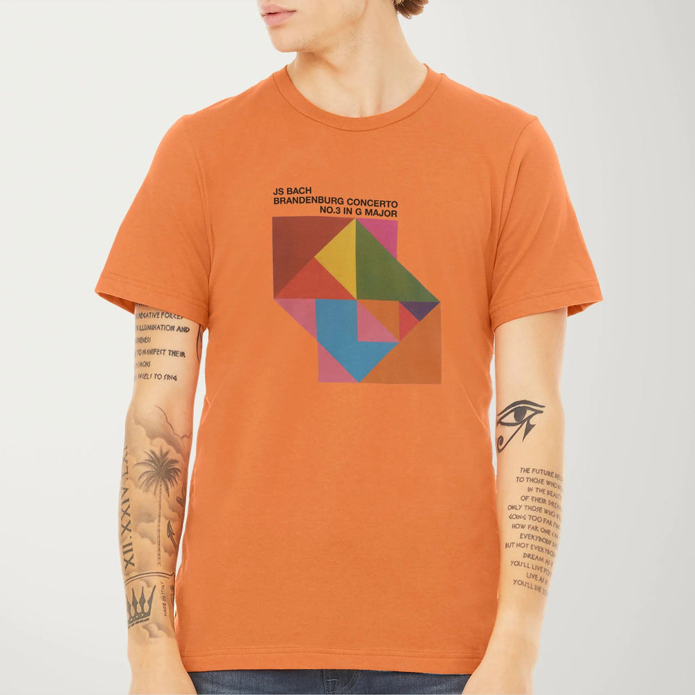 bach: brandenburg concerto no. 3 classic tee in burnt orange, worn
