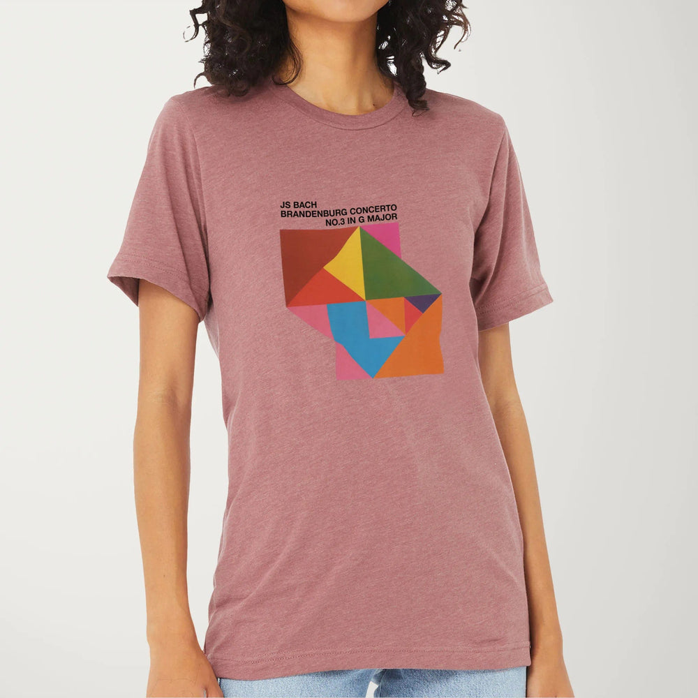 bach: brandenburg concerto no. 3 classic tee in heather mauve, worn