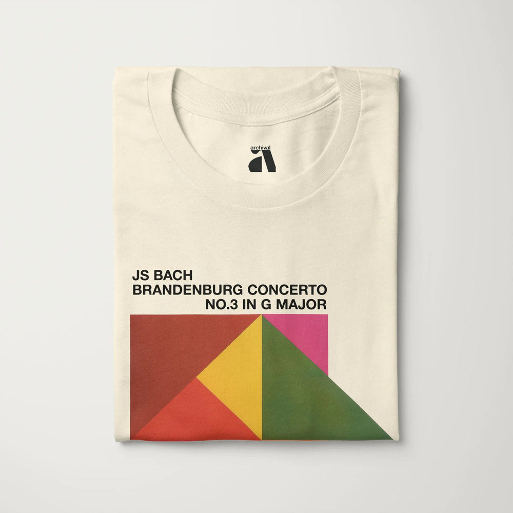 bach: brandenburg concerto no. 3 classic tee in natural, folded