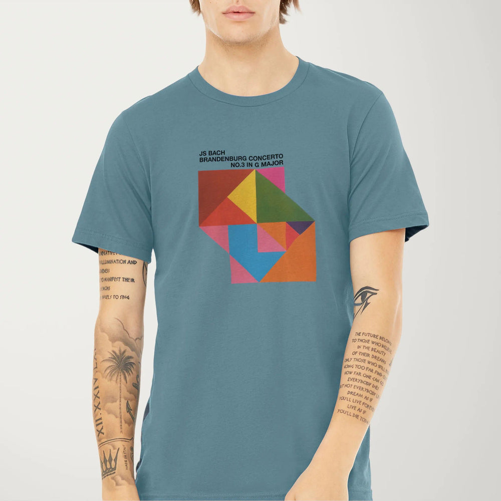 bach: brandenburg concerto no. 3 classic tee in steel blue, worn