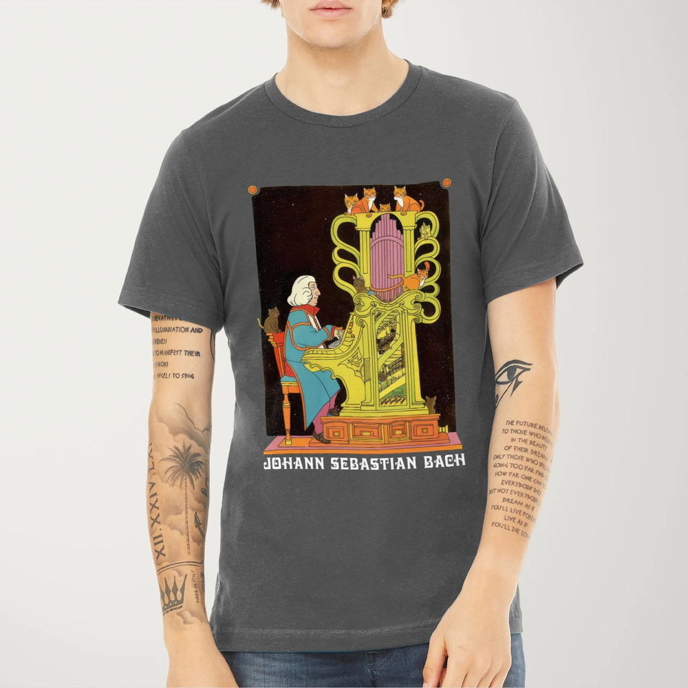 bach: organ cats classic tee in asphalt, worn