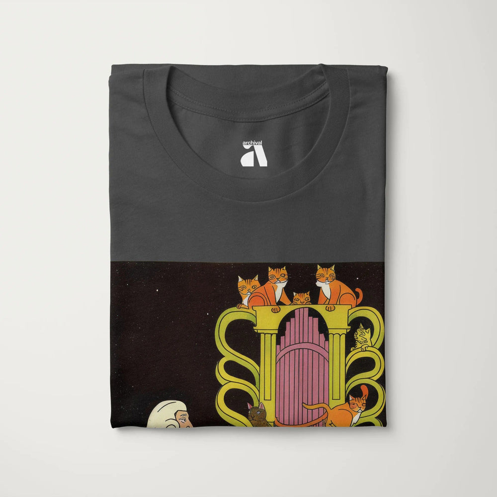 bach: organ cats classic tee in asphalt, folded