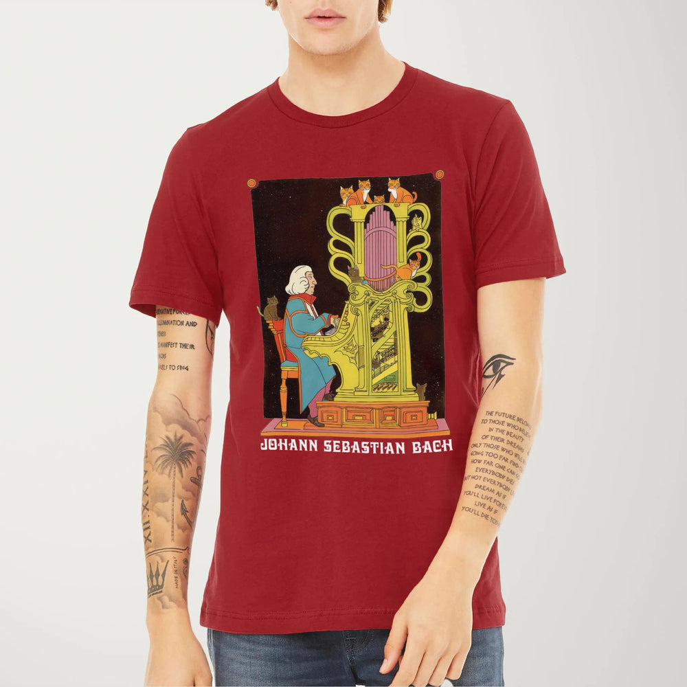 bach: organ cats classic tee in canvas red, worn
