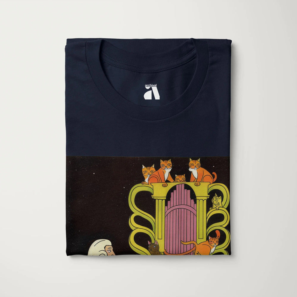 bach: organ cats classic tee in navy, folded