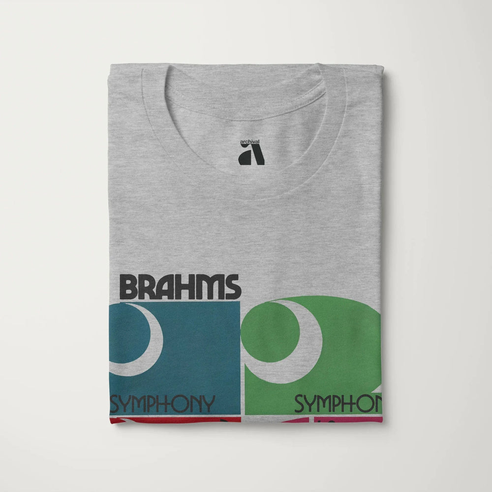 brahms: four symphonies classic tee in athletic heather, folded