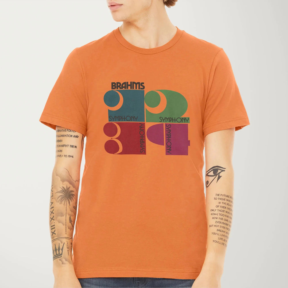 brahms: four symphonies classic tee in burnt orange, worn
