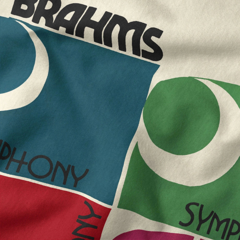 brahms: four symphonies classic tee in natural, close-up of the print
