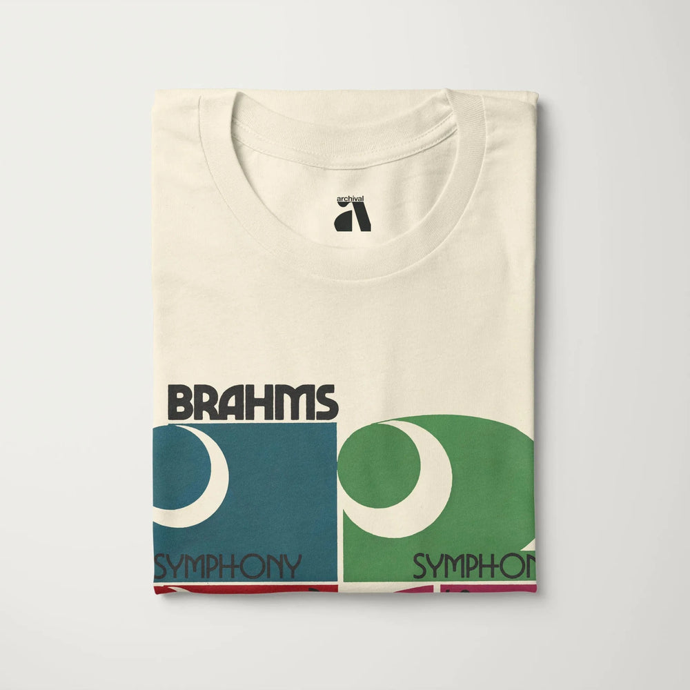 brahms: four symphonies classic tee in natural, folded