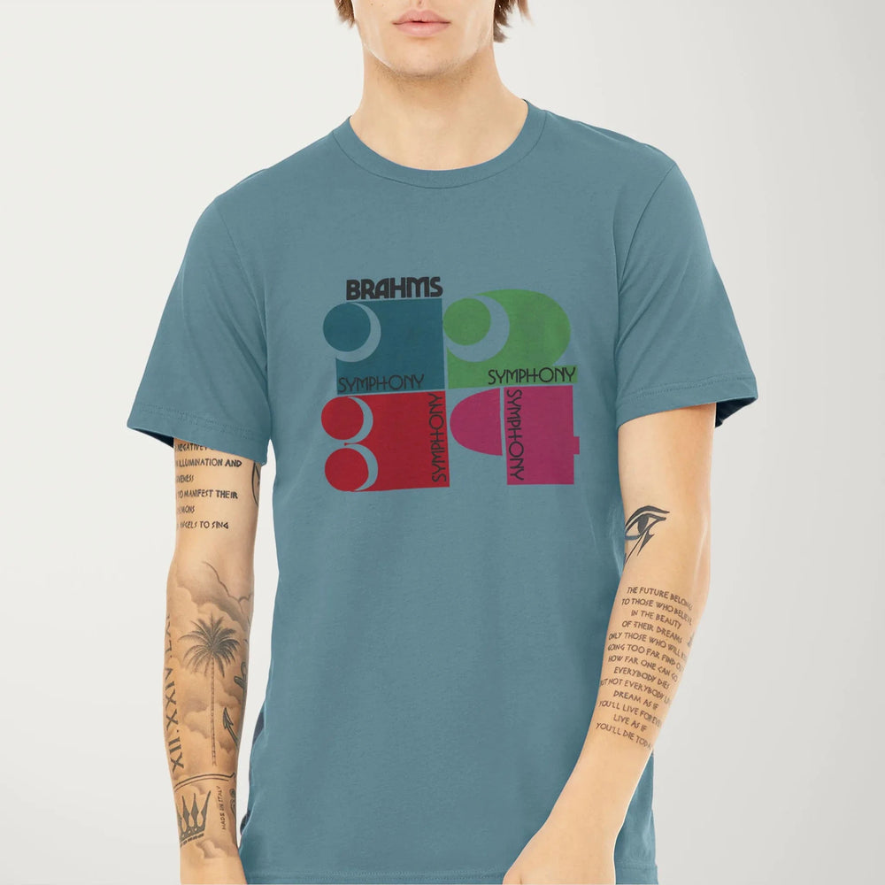 brahms: four symphonies classic tee in steel blue, worn