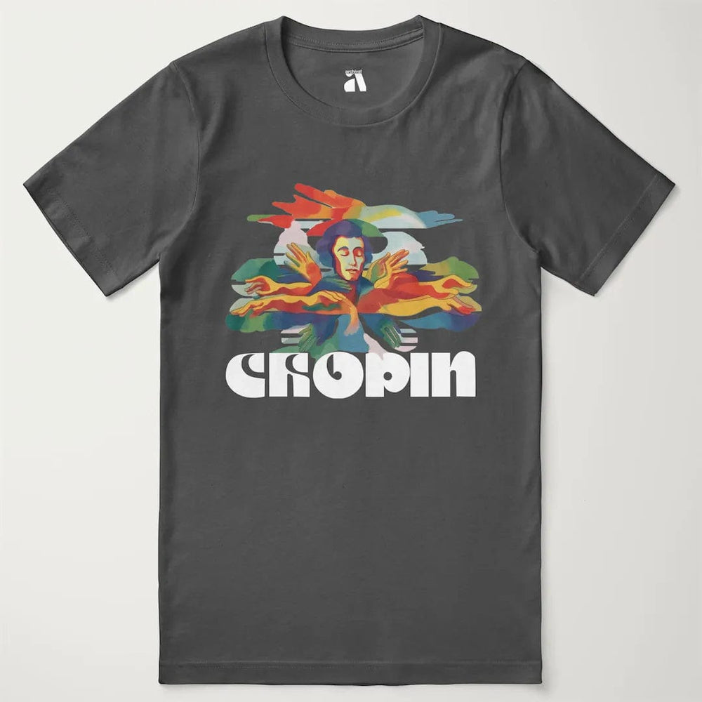 chopin: illustrated classic tee in asphalt, laid flat