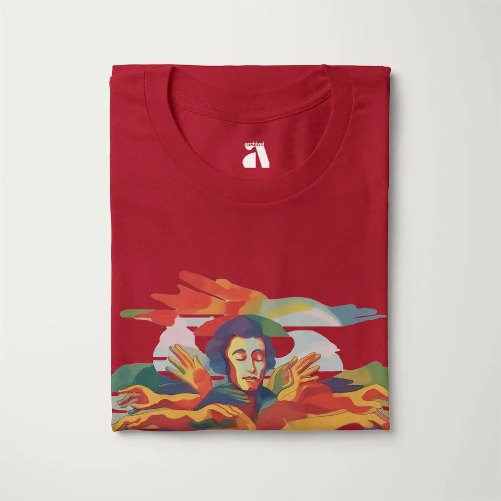chopin: illustrated classic tee in canvas red, folded