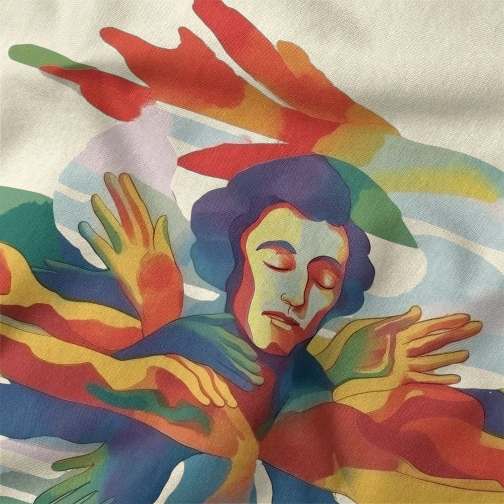 chopin: illustrated classic tee in natural, close-up of the print