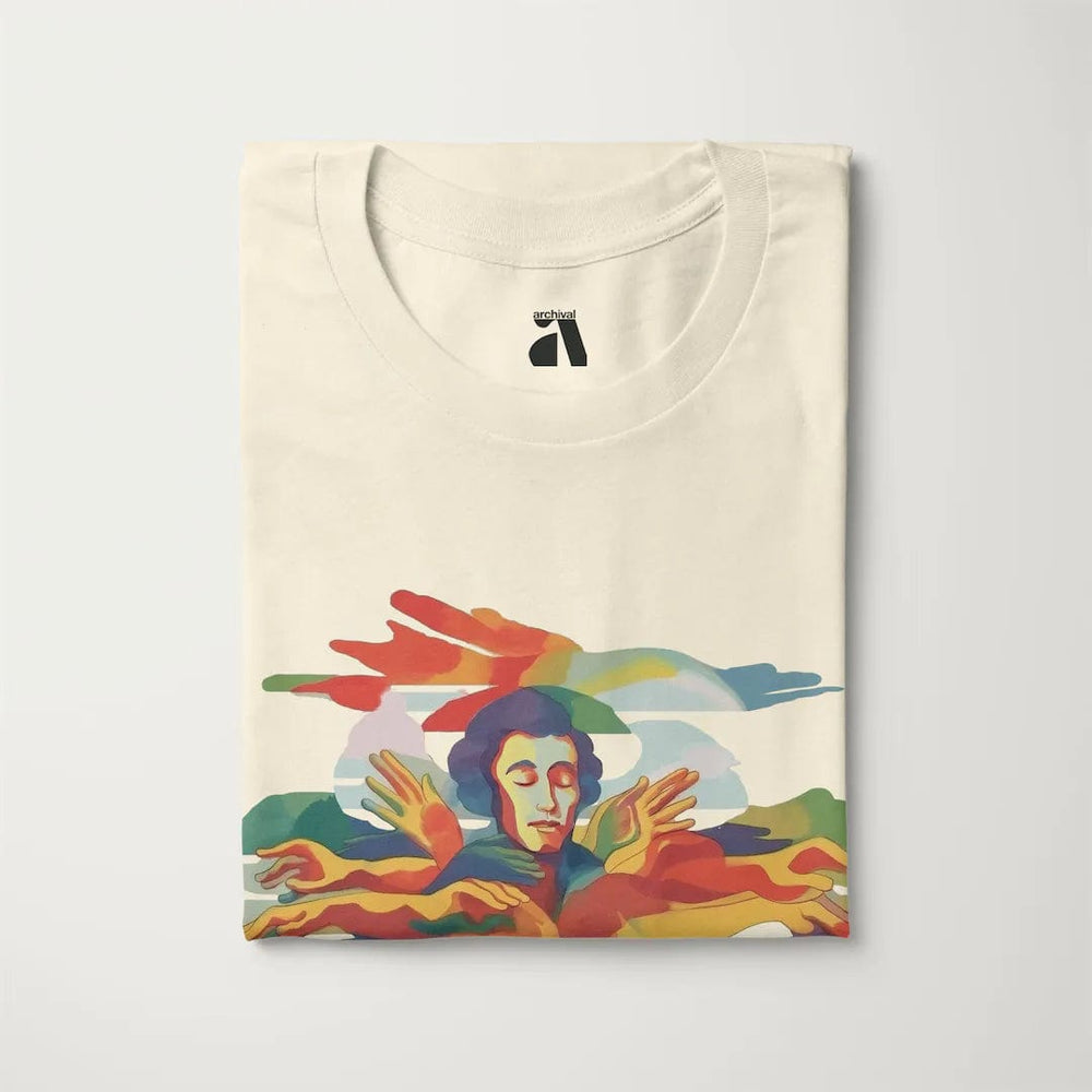 chopin: illustrated classic tee in natural, folded
