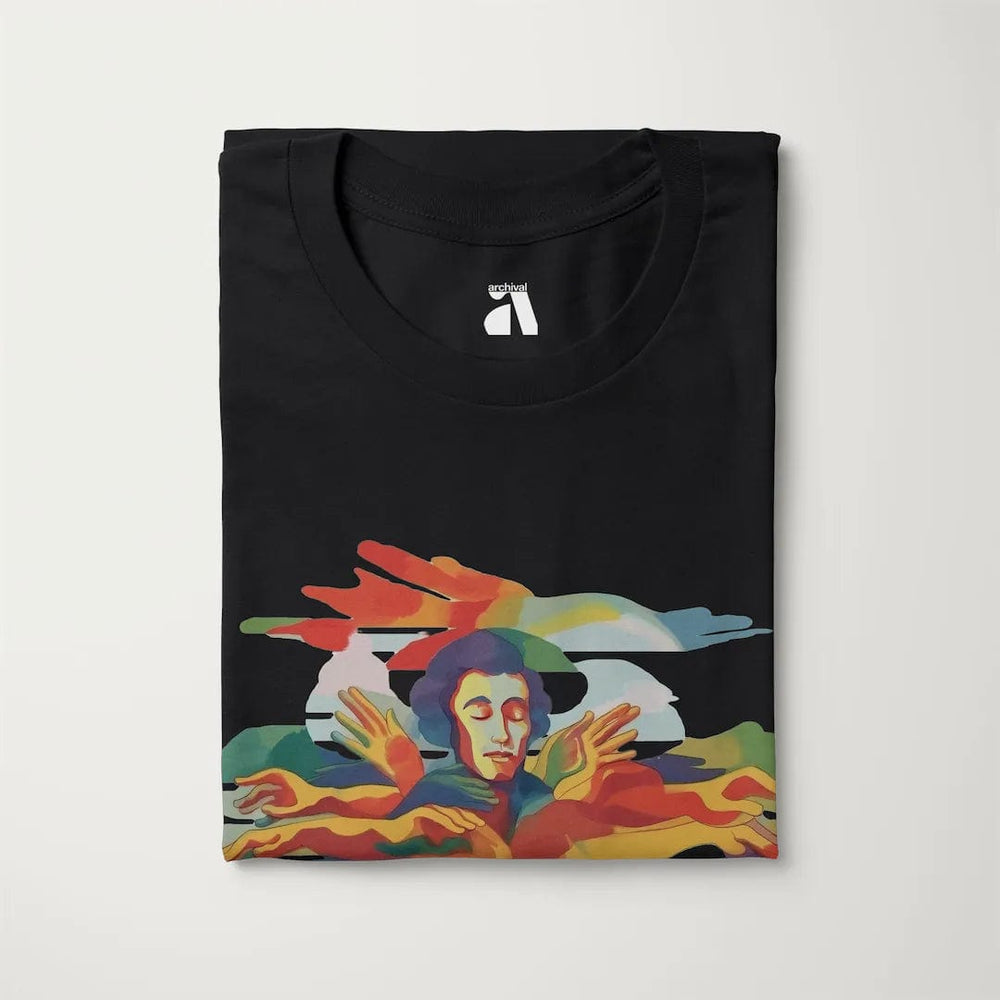 chopin: illustrated classic tee in vintage black, folded