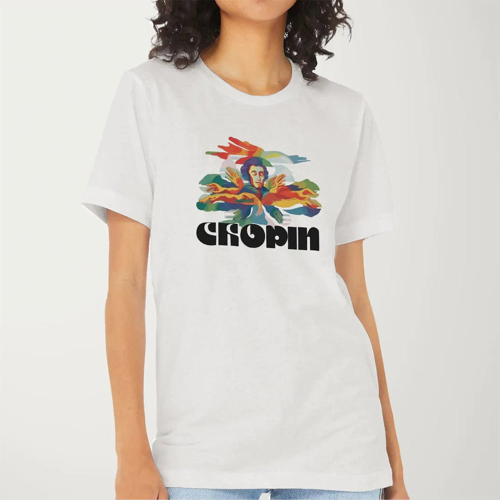 chopin: illustrated classic tee in vintage white, worn
