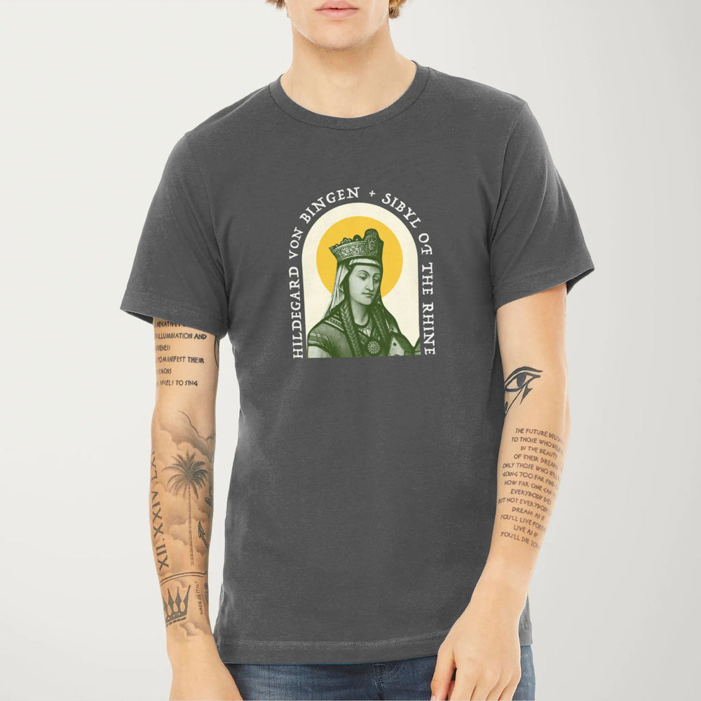 hildegard von bingen: sibyl of the rhine classic tee in asphalt, worn