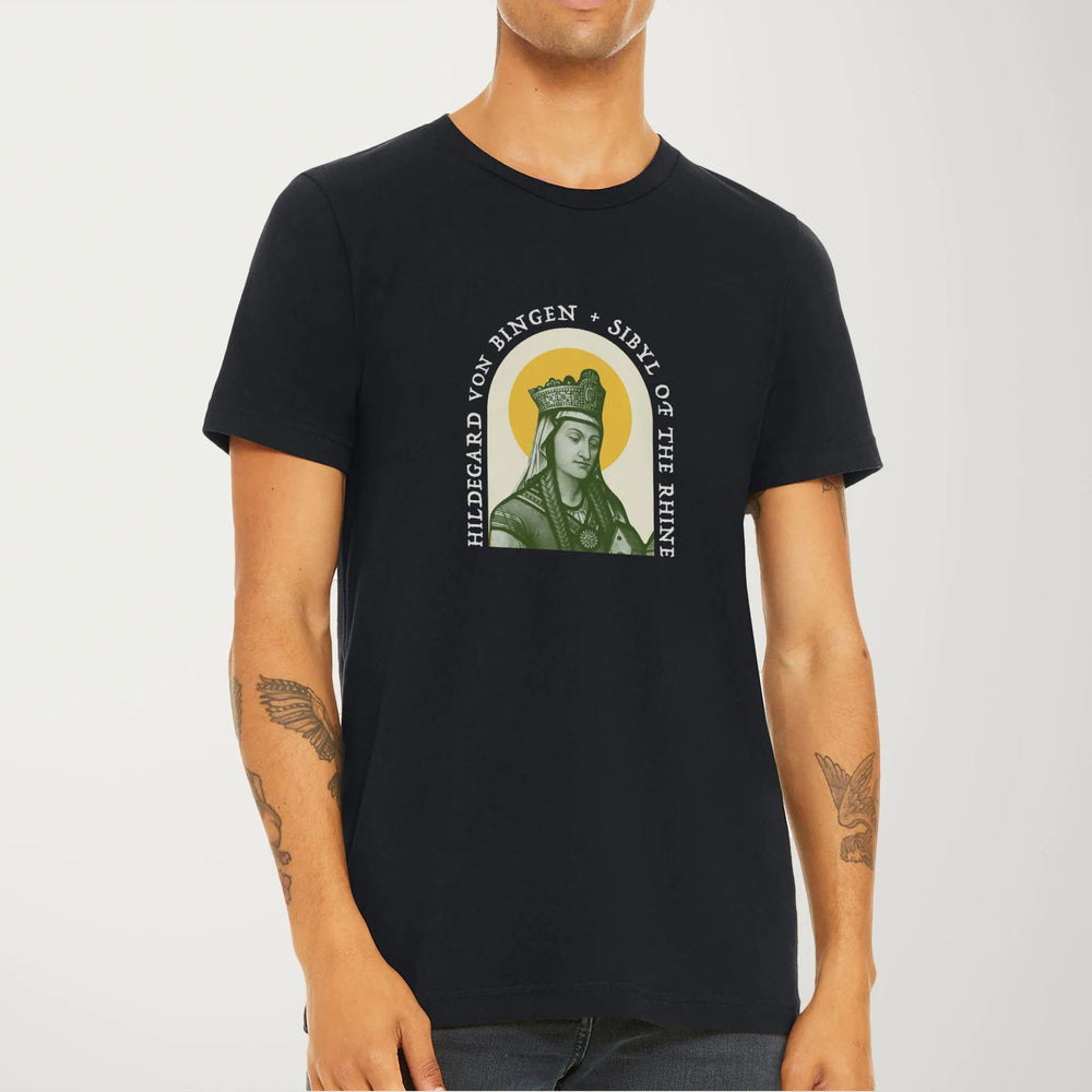 hildegard von bingen: sibyl of the rhine classic tee in vintage black, worn