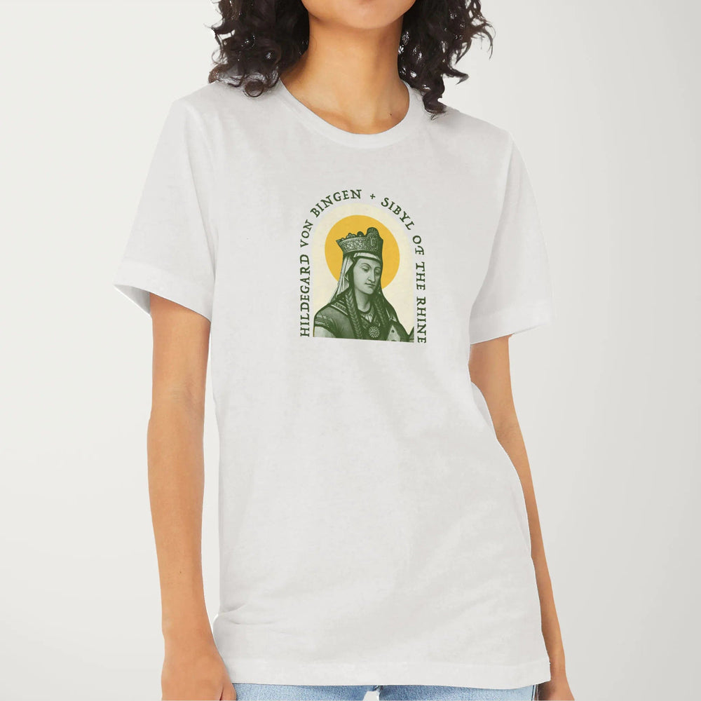 hildegard von bingen: sibyl of the rhine classic tee in vintage white, worn