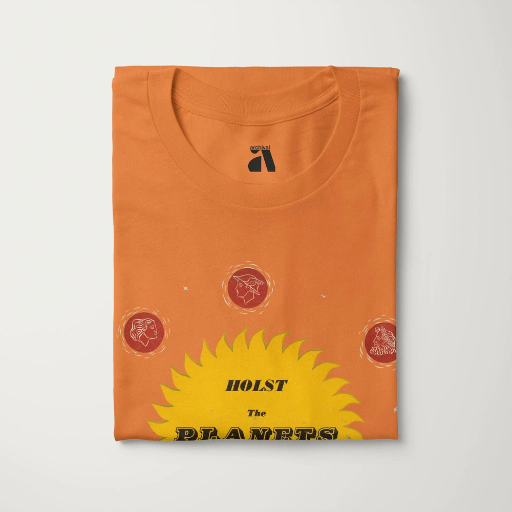 gustav holst: the planets classic tee in burnt orange, folded