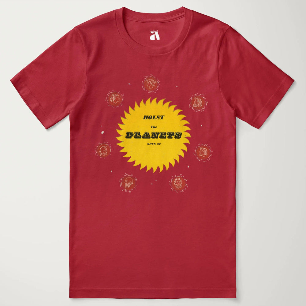 gustav holst: the planets classic tee in canvas red, laid flat