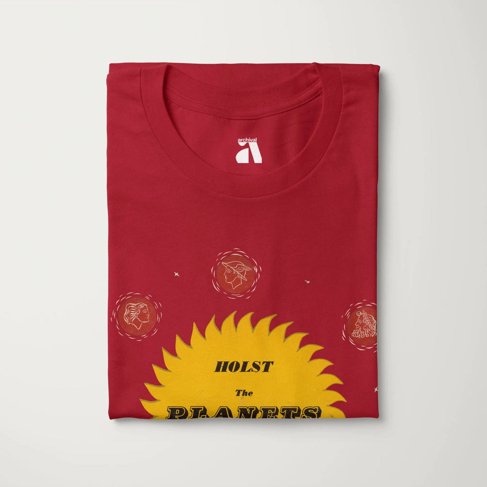 gustav holst: the planets classic tee in canvas red, folded