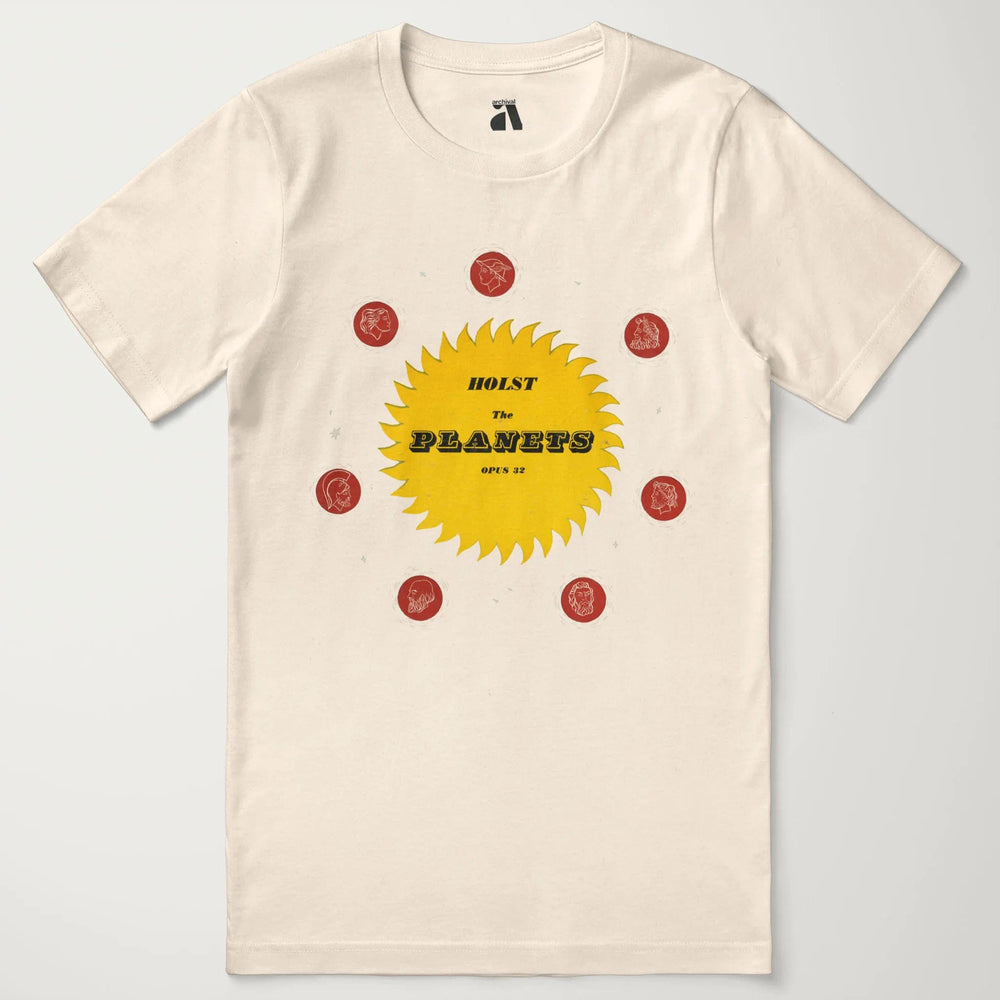 gustav holst: the planets classic tee in natural, laid flat