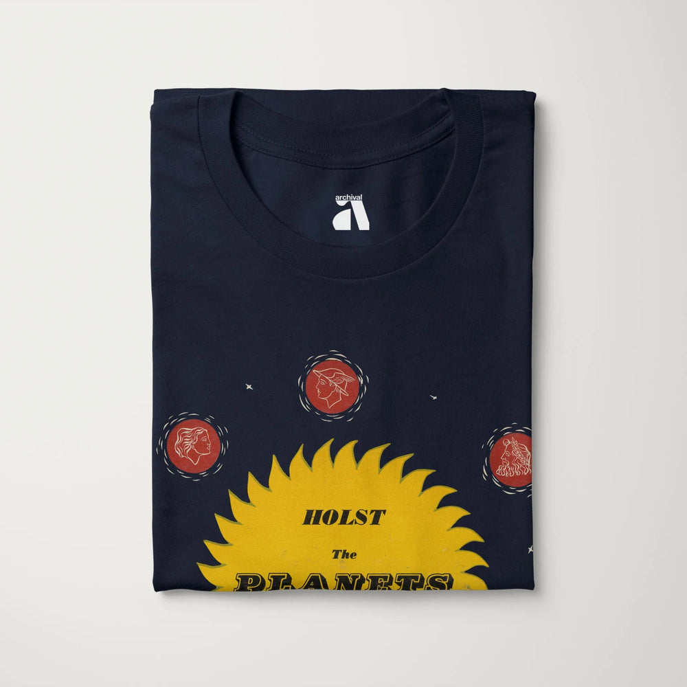 gustav holst: the planets classic tee in navy, folded