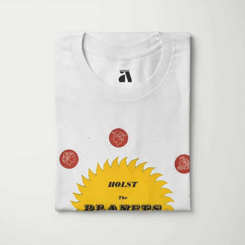 gustav holst: the planets classic tee in vintage white, folded