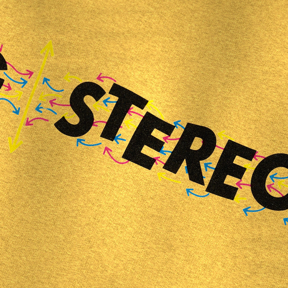Living Stereo Classic Tee in Heather Yellow Gold, close-up
