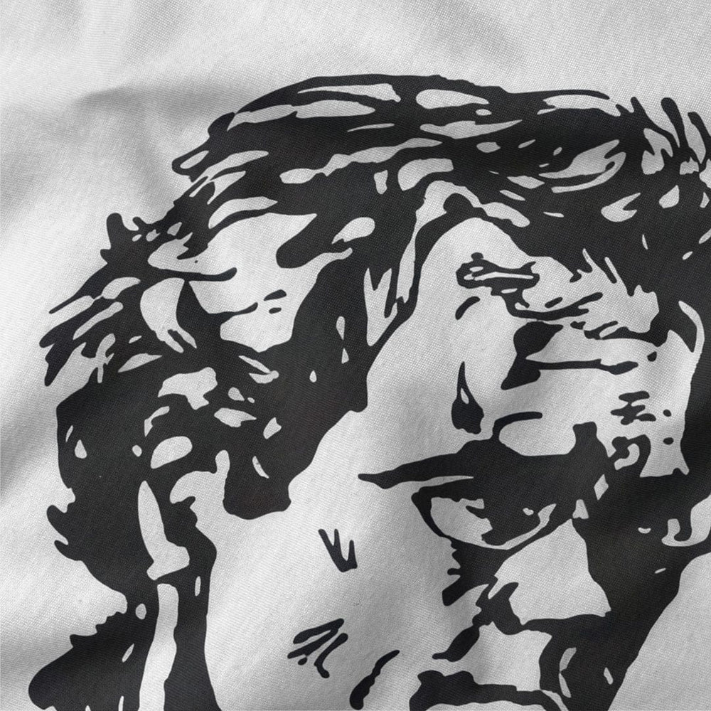mahler: bernstein classic tee in vintage white, close-up of the print