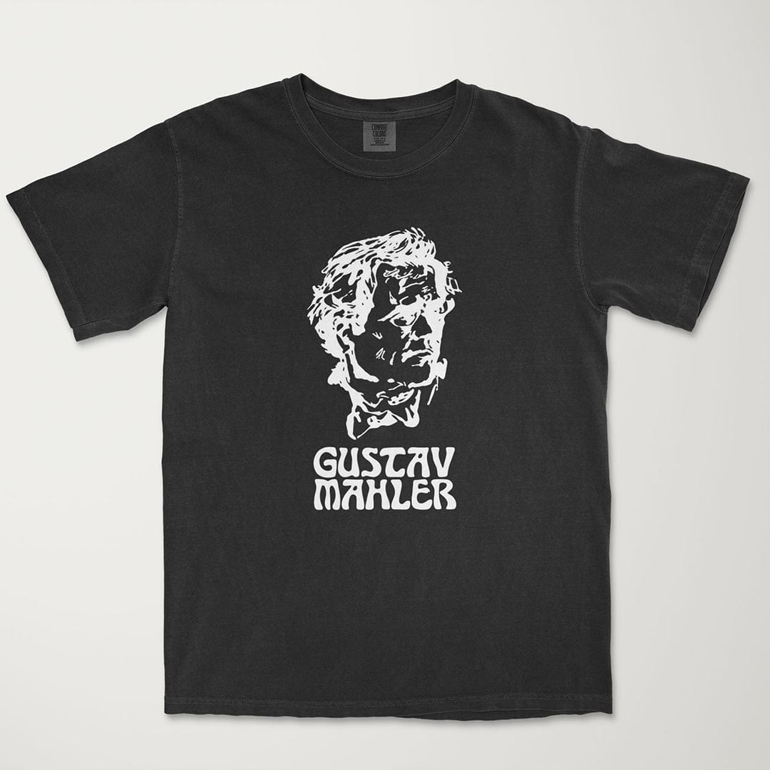 mahler: bernstein vintage heavyweight tee in black, laid flat